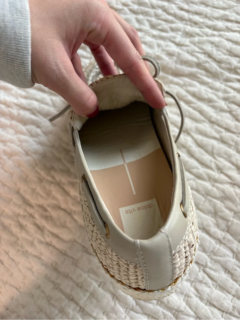 Dolce Vita Cream Woven Espadrille Platform Loafers